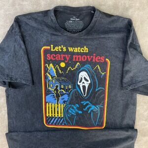 Scream Movie T-Shirt Ghost Face Let's Watch Scary Movies Horror Movie Sz XL NWOT